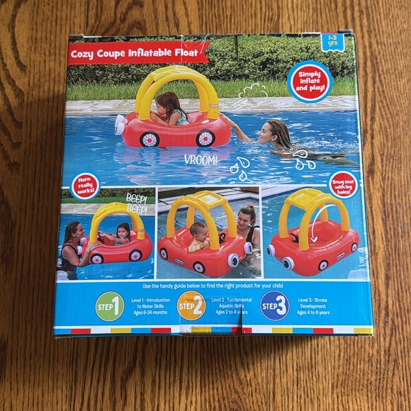 NEW Cozy Coupe Inflatable Float - Red and Yellow - Picture 2 of 2